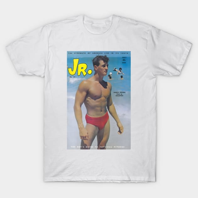 JR. JUNIOR feat Darryl Powers - Vintage Physique Muscle Male Model Magazine Cover T-Shirt by SNAustralia